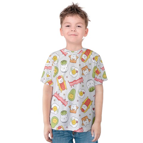 Funny Cat Food Succulent Pattern  Kids  Cotton Tee by kostolom3000shop
