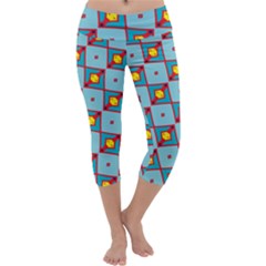 Shapes In Squares Pattern                                Capri Yoga Leggings by LalyLauraFLM