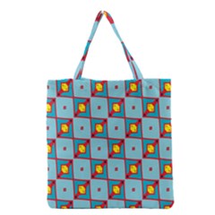 Shapes In Squares Pattern                                                                                                            Grocery Tote Bag