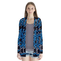 Blue fantasy Drape Collar Cardigan