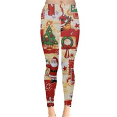 Santa Clause Mail Bird Snow Leggings 