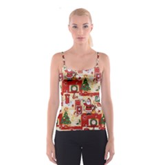 Santa Clause Mail Bird Snow Spaghetti Strap Top