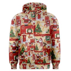 Santa Clause Mail Bird Snow Men s Zipper Hoodie