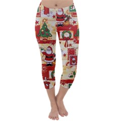 Santa Clause Mail Bird Snow Capri Winter Leggings 