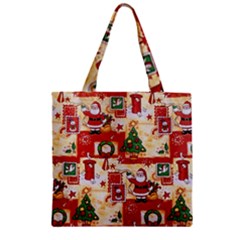 Santa Clause Mail Bird Snow Zipper Grocery Tote Bag