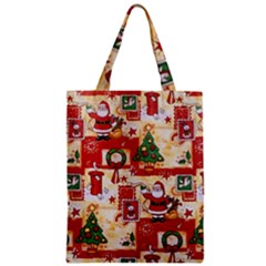 Santa Clause Mail Bird Snow Zipper Classic Tote Bag