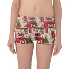 Santa Clause Mail Bird Snow Boyleg Bikini Bottoms