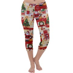 Santa Clause Mail Bird Snow Capri Yoga Leggings