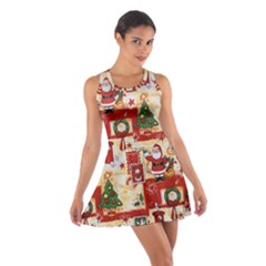 Santa Clause Mail Bird Snow Cotton Racerback Dress