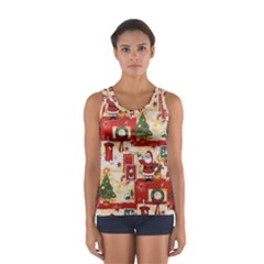 Santa Clause Mail Bird Snow Women s Sport Tank Top 