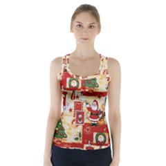 Santa Clause Mail Bird Snow Racer Back Sports Top