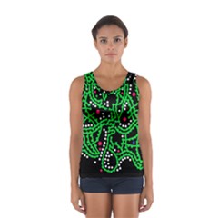 Green Fantasy Women s Sport Tank Top  by Valentinaart