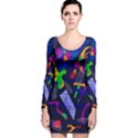 Colorful dream Long Sleeve Velvet Bodycon Dress View1