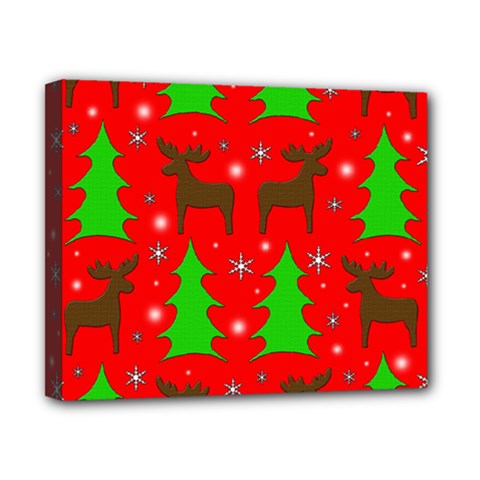 Reindeer And Xmas Trees Pattern Canvas 10  X 8  by Valentinaart