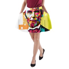 Abraham Lincoln A-line Pocket Skirt by bhazkaragriz