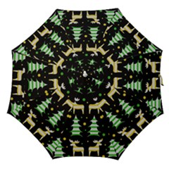 Decorative Xmas reindeer pattern Straight Umbrellas