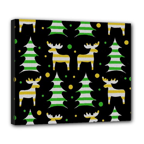 Decorative Xmas reindeer pattern Deluxe Canvas 24  x 20  