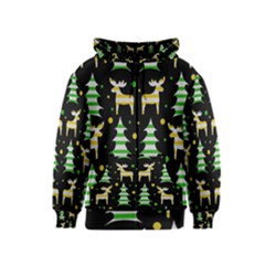 Decorative Xmas reindeer pattern Kids  Zipper Hoodie