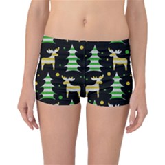 Decorative Xmas reindeer pattern Boyleg Bikini Bottoms