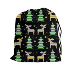 Decorative Xmas reindeer pattern Drawstring Pouches (XXL)