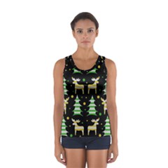 Decorative Xmas reindeer pattern Women s Sport Tank Top 