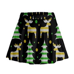 Decorative Xmas reindeer pattern Mini Flare Skirt