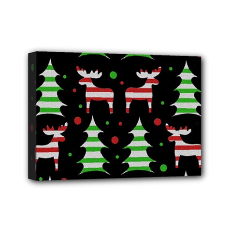 Reindeer Decorative Pattern Mini Canvas 7  X 5  by Valentinaart