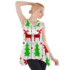 Reindeer Elegant Pattern Side Drop Tank Tunic by Valentinaart