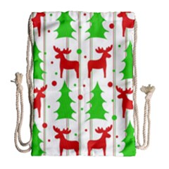 Reindeer Elegant Pattern Drawstring Bag (large) by Valentinaart