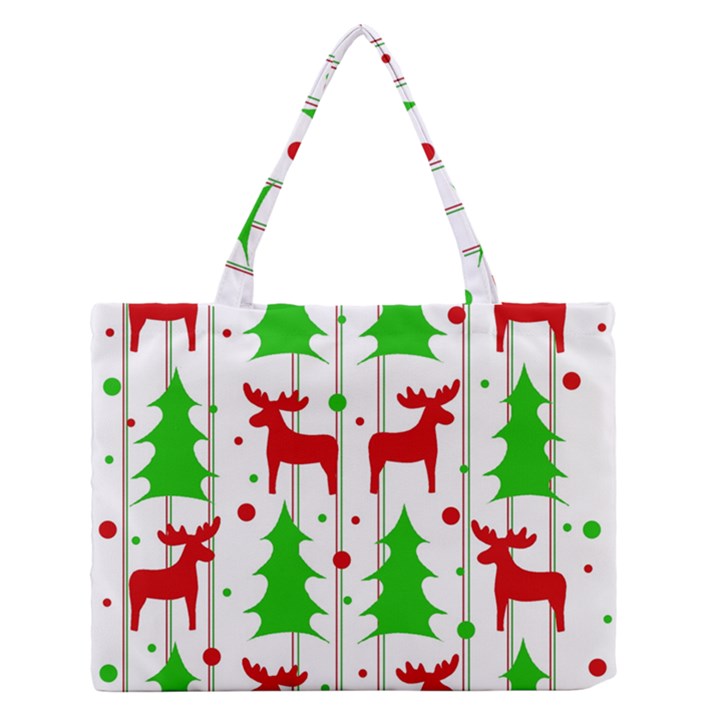 Reindeer elegant pattern Medium Zipper Tote Bag