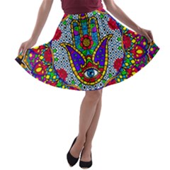 Hamsa Harmony Mandala A-line Skater Skirt