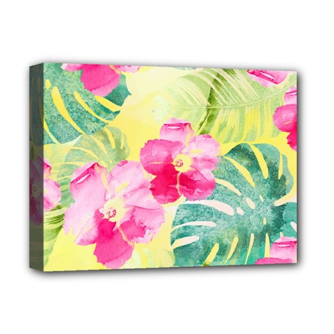 Tropical Dream Hibiscus Pattern Deluxe Canvas 16  X 12   by DanaeStudio