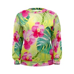 Tropical Dream Hibiscus Pattern Women s Sweatshirt by DanaeStudio