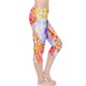 Colorful Pineapples Over A Blue Background Capri Leggings  View4