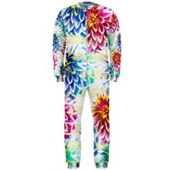 Colorful Dahlias OnePiece Jumpsuit (Men) 