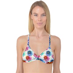 Colorful Dahlias Reversible Tri Bikini Top