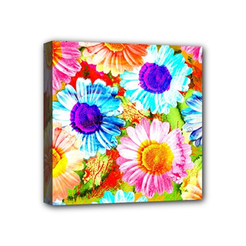 Colorful Daisy Garden Mini Canvas 4  X 4  by DanaeStudio