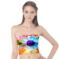 Colorful Daisy Garden Tube Top by DanaeStudio