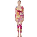Colorful Pansies Field Long Sleeve Catsuit View1