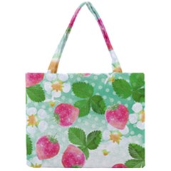 Cute Strawberries Pattern Mini Tote Bag by DanaeStudio