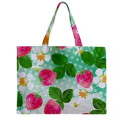 Cute Strawberries Pattern Zipper Mini Tote Bag by DanaeStudio