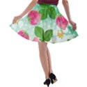 Cute Strawberries Pattern A-line Skater Skirt View2