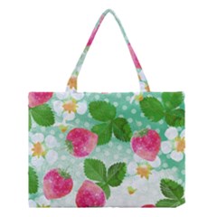 Cute Strawberries Pattern Medium Tote Bag by DanaeStudio