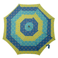 Hexagon And Stripes Pattern Hook Handle Umbrellas (large) by DanaeStudio