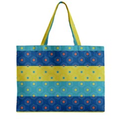 Hexagon And Stripes Pattern Zipper Mini Tote Bag by DanaeStudio