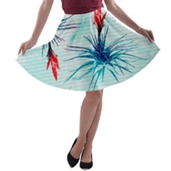 Tillansia Flowers Pattern A-line Skater Skirt by DanaeStudio