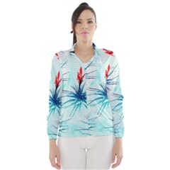 Tillansia Flowers Pattern Wind Breaker (women) by DanaeStudio