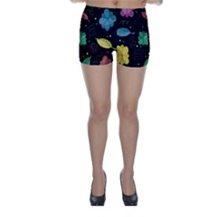 Colorful Floral Design Skinny Shorts by Valentinaart