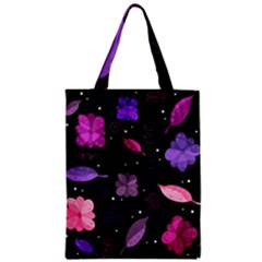 Purple And Pink Flowers  Zipper Classic Tote Bag by Valentinaart