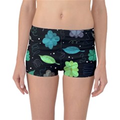 Blue And Green Flowers  Reversible Bikini Bottoms by Valentinaart
